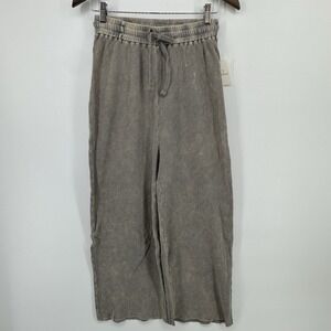Brixton Women's Grove Crop Pant Size S Frost Gray Textured 24X22 Boho Wide Legs